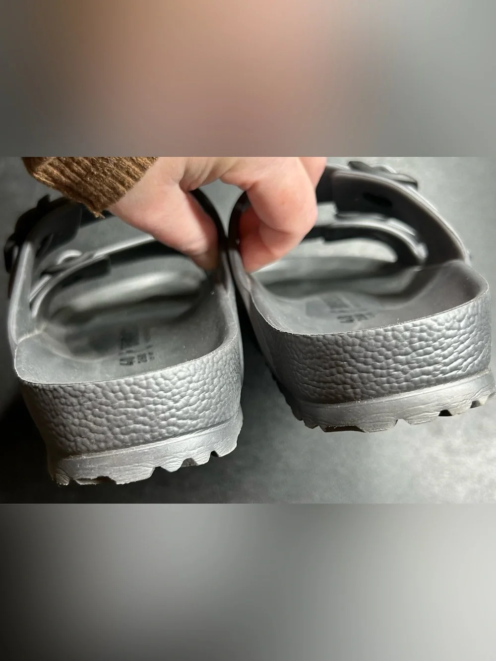 Birkenstock Size EU 40 US 9-9.5 Arizona Gray Rubber Slip-Ons Slides Sandals